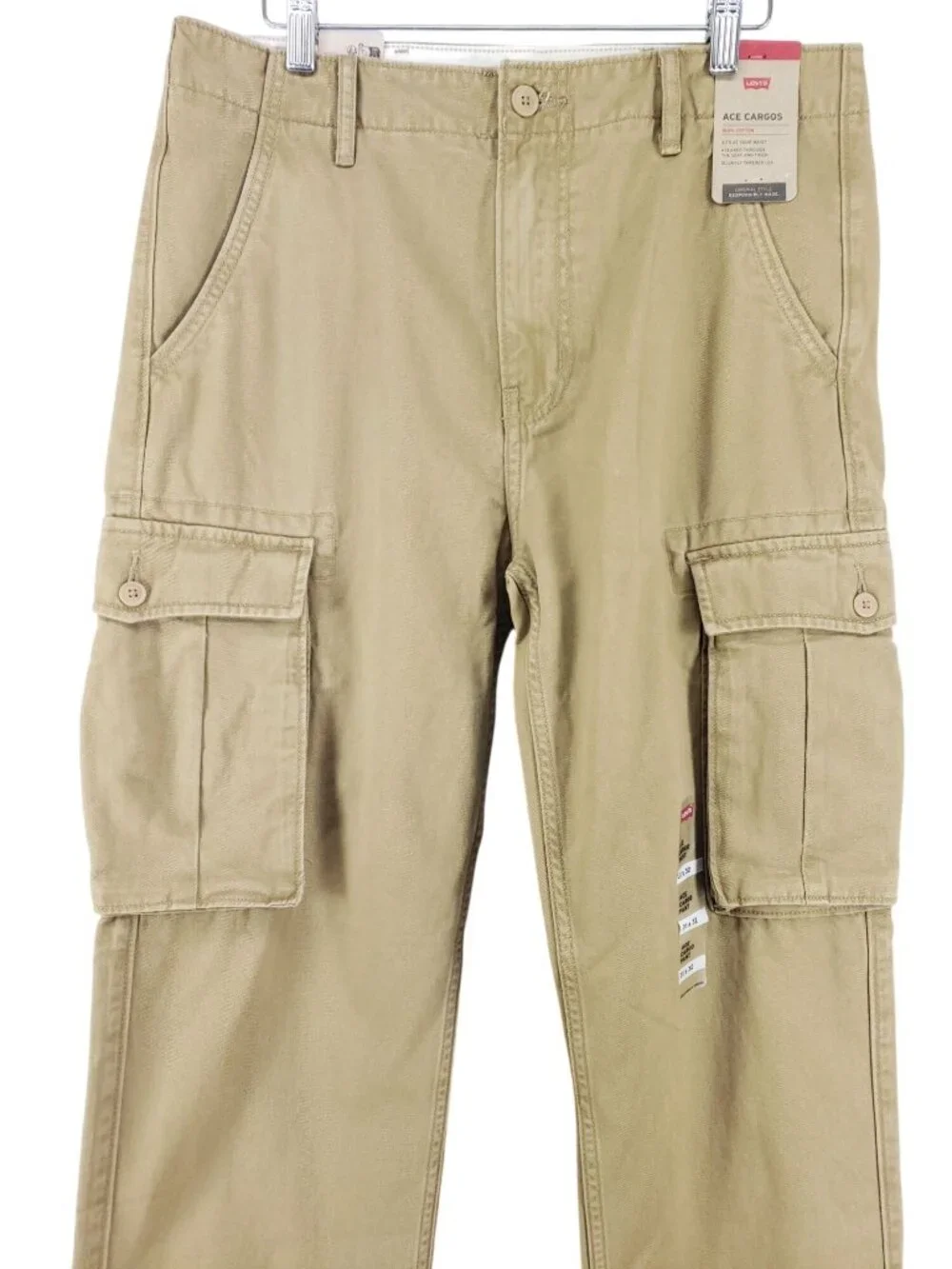 Levis Relaxed Fit Cargo Pants Mens 31x32 Tan Chino Tapered Leg